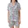 Cat Lover's Pastel Cartoon Cats: Winking Curious Kitten Print Design Satin Short-Sleeve Pajamas Set - Qv2VunYxwK