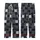 Contemporary Chic Interlocking Geometric Black Grey Abstract Pattern Designer Scarf Kid Satin Pajamas Set - 3