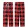 Butterfly Lover's Vibrant Red Black Scottish Tartan Plaid White Script Wearable Art Kid Satin Pajamas Set - 3