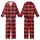 Butterfly Lover's Vibrant Red Black Scottish Tartan Plaid White Script Wearable Art Kid Satin Pajamas Set - 1
