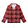 Butterfly Lover's Vibrant Red Black Scottish Tartan Plaid White Script Wearable Art Kid Satin Pajamas Set - 2