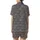 Dreamer's Everyday Essential: Charcoal Heather Sleeping Eye Moon Zzz Pattern Satin Short-Sleeve Pajamas Set - 3