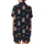 Sweet Dreams Lover: Playful Teddy Bear & Happy Text Pattern - Dark Navy Comfort Attire Satin Short-Sleeve Pajamas Set - 3