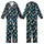 Nature Lover's Azure Indigo Butterfly White Blue Blossom Black Comfortwear Piece Kid Satin Pajamas Set - 1