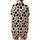 Playful Giraffe Fan: Creamy Beige Black Spotted with Cheerful Wide-Eyed Pink Bow Giraffe Pattern Wear Satin Short-Sleeve Pajamas Set - 3