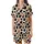 Playful Giraffe Fan: Creamy Beige Black Spotted with Cheerful Wide-Eyed Pink Bow Giraffe Pattern Wear Satin Short-Sleeve Pajamas Set - 2