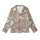 Women's Elegant Botanical Rose Garden Design: Dusty Rose Peach & Greige Blooms Kid Satin Pajamas Set - 2
