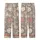Women's Elegant Botanical Rose Garden Design: Dusty Rose Peach & Greige Blooms Kid Satin Pajamas Set - 3