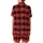 Butterfly Lover's Vibrant Red Black Scottish Tartan Plaid White Script Wearable Art Satin Short-Sleeve Pajamas Set - 3