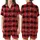 Butterfly Lover's Vibrant Red Black Scottish Tartan Plaid White Script Wearable Art Satin Short-Sleeve Pajamas Set - 1