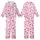 Whimsical Dreamer's Fuchsia Bubblegum Pink Hearts & Stars Floating Pattern Kid Satin Pajamas Set - UNmNghu046