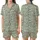 Whimsical Vintage Garden Rabbits: Ditsy Cream Wildflower Sage Pattern - Charming Decor Element Satin Short-Sleeve Pajamas Set - 1