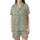Whimsical Vintage Garden Rabbits: Ditsy Cream Wildflower Sage Pattern - Charming Decor Element Satin Short-Sleeve Pajamas Set - 2