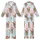 Festive Fluffy Highland Cow Calf: Whimsical Watercolor Art, Santa Hat, Teal Garland, Colorful String Lights & Snowflakes Design Kid Satin Pajamas Set - 1