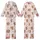 Fluffy Highland Cow Pastel Pink Rose Design with Leopard Hearts - Rustic Chic Wearable Art Kid Satin Pajamas Set - 1