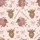 Fluffy Highland Cow Pastel Pink Rose Design with Leopard Hearts - Rustic Chic Wearable Art Satin Short-Sleeve Pajamas Set - 4