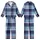 Modern Abstract Plaid: Dynamic Grid Navy Sky Blue Grey Seamless Design - Fashion Accent Kid Satin Pajamas Set - 1