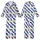 Vibrant Coastal Design: Royal Blue White Checkerboard Sardine Lemon Flat Graphic Wearable Kid Satin Pajamas Set - 1
