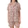 Sweetheart's Pale Pink Teddy Bear Heart Bow Star Scatter Design Cozy Wrap Satin Short-Sleeve Pajamas Set - 2