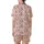 Sweetheart's Pale Pink Teddy Bear Heart Bow Star Scatter Design Cozy Wrap Satin Short-Sleeve Pajamas Set - 3