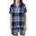 Modern Abstract Plaid: Dynamic Grid Navy Sky Blue Grey Seamless Design - Fashion Accent Satin Short-Sleeve Pajamas Set - 2