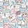 Cat Lovers : Hand-Drawn Kitten Expressions & Playful Poses - Pastel Feline Motif Satin Short-Sleeve Pajamas Set - 4