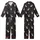 Cat Lover's Grumpy Shaggy Black Cat Coffee Mug Repeating Pattern – Humorous Wearable Art Kid Satin Pajamas Set - jcAFnVZnCl