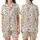 Vintage Botanical Creamy Muted Floral & Berry Hand-Drawn Design Satin Short-Sleeve Pajamas Set - 1
