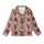 Fluffy Highland Calves: Red Santa Hats, Kraft Gift Boxes, Falling Snowflakes, Golden Bokeh Lights Kid Satin Pajamas Set - 2