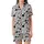 Aspirational Solid Black Hearts Free-Flowing ECG 'Become Better' Pattern Gray Satin Short-Sleeve Pajamas Set - cUZvgSnBaI