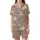 Women's Elegant Botanical Rose Garden Design: Dusty Rose Peach & Greige Blooms Satin Short-Sleeve Pajamas Set - 2