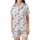 Gentle Soul Muted Lavender Striped Hand-Drawn Heart Comfort Wear Satin Short-Sleeve Pajamas Set - ANuEG-iffa
