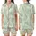 Fluid Watercolor Brushstroke: Cream Mint Yellow Soft-Edged Shapes - Abstract Art Satin Short-Sleeve Pajamas Set - -_ZXPL6m-W