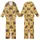 Playful Bear Enthusiast Cartoon Bears, Honey Jars, Autumn Leaves Golden Sepia Checkerboard Pattern Kid Satin Pajamas Set - _dueXbrLS2