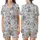 Safari Lover's Indigo Toile Safari: Lounging Leopards, Giraffes & Monkey Palm Jungle Satin Short-Sleeve Pajamas Set - 1