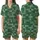 Modern Classic Style Deep Forest Green Geometric Tessellation Garment: White Stripes, Windowpane Grid Satin Short-Sleeve Pajamas Set - 1