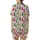 Whimsical Christmas Trees: Folk Art Polka Dot & Striped, Evergreen Sprigs, Pastel Pink Pattern Satin Short-Sleeve Pajamas Set - 3