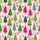 Whimsical Christmas Trees: Folk Art Polka Dot & Striped, Evergreen Sprigs, Pastel Pink Pattern Satin Short-Sleeve Pajamas Set - 4