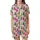 Whimsical Christmas Trees: Folk Art Polka Dot & Striped, Evergreen Sprigs, Pastel Pink Pattern Satin Short-Sleeve Pajamas Set - 2