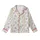 Lavender Purple Tulips Olive Green Leaves Botanical Pattern on Cream Kid Satin Pajamas Set - 2