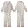 Lavender Purple Tulips Olive Green Leaves Botanical Pattern on Cream Kid Satin Pajamas Set - 1