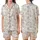 Women's Ethereal Watercolor Floral - Muted Lavender Sage Vintage Botanical Garment Satin Short-Sleeve Pajamas Set - 1