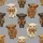 Adorable Highland Cow Calf: Fluffy Calf & Leopard Print Bow Pattern - Heather Grey Soft Essential Satin Short-Sleeve Pajamas Set - 4