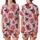 Whimsical Witch Story: Hand-drawn Cartoon Witches, Fuchsia Roses & Gold Stars on Pink Design Satin Short-Sleeve Pajamas Set - 1
