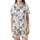 Equestrian Dream: Dynamic Etched Horses & Calla Lily Botanical Art Piece Satin Short-Sleeve Pajamas Set - 2