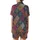 Bohemian Tessellating Diamond Mandala Floral | Rich Jewel Tone Satin Short-Sleeve Pajamas Set - 3