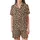 Wild Elegance Leopard: Fluid Organic Spots, Deep Chocolate Sepia, Creamy Beige, Painterly Highlights Satin Short-Sleeve Pajamas Set - OJSen-LvRD