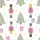 Women's Whimsical Pastel Watercolor Nutcracker Christmas Tree Star Snowflake Pattern Fuchsia Mint Blue Golden Yellow Satin Short-Sleeve Pajamas Set - 4