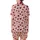 Sweetheart's Soft Pink Whimsical Scattered Maroon & Black Outlined Hearts Wearable Satin Short-Sleeve Pajamas Set - 3