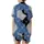 Delicate Bows & Hearts: Minimalist Star Pattern - Blue Gray Black Design Satin Short-Sleeve Pajamas Set - 3